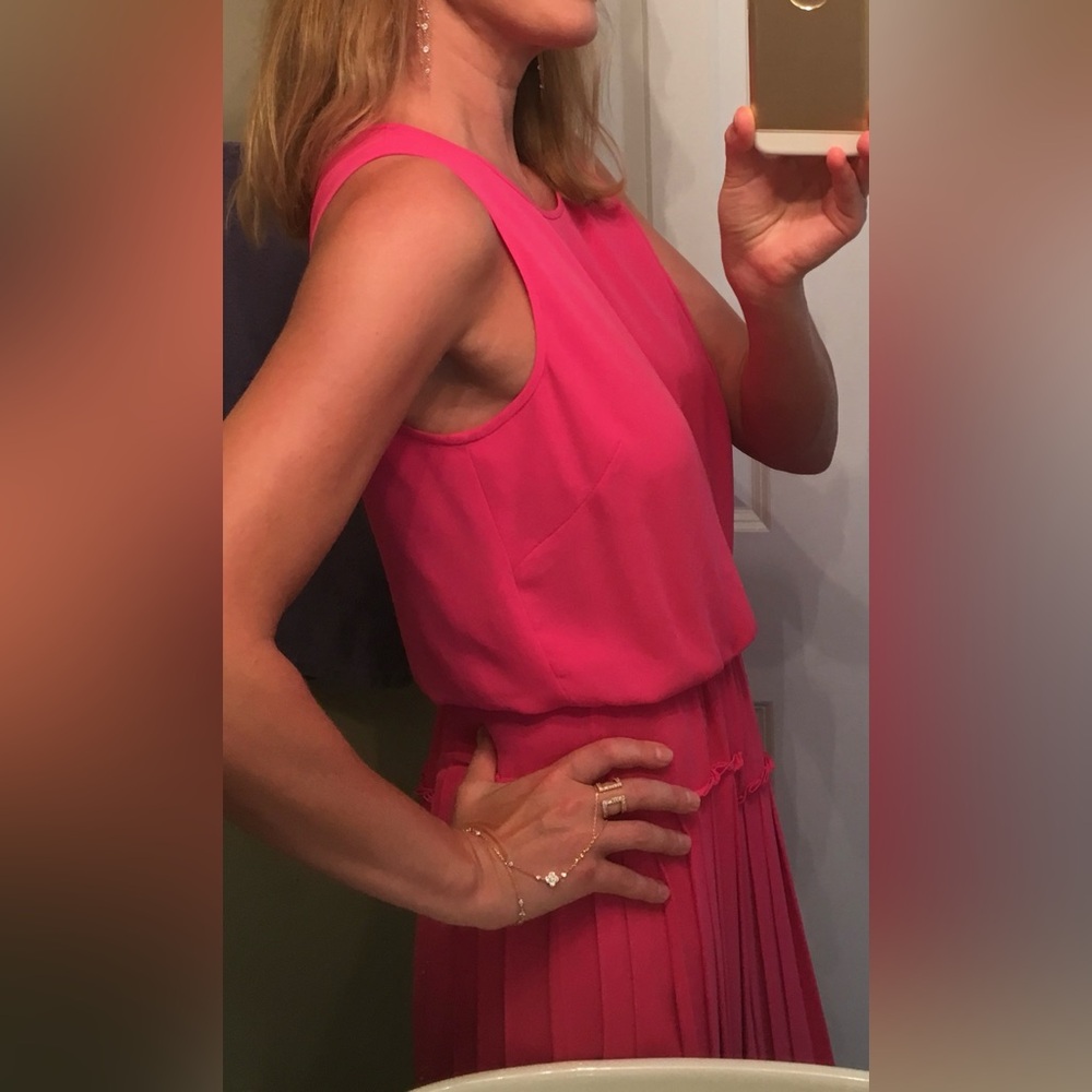 BCBG Jenine High-Slit Pleated Skirt Maxi Dress - Picture 6 of 12